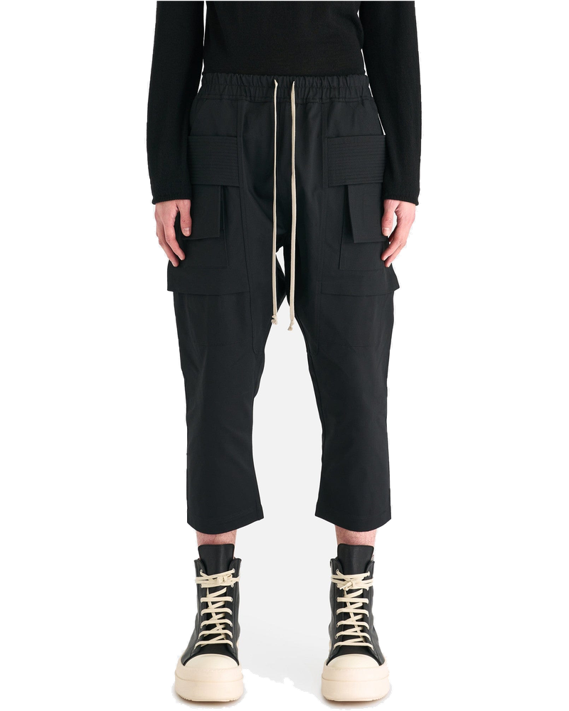 Оригінальна Twill Cropped Creatch Cargo In Black Rick owens