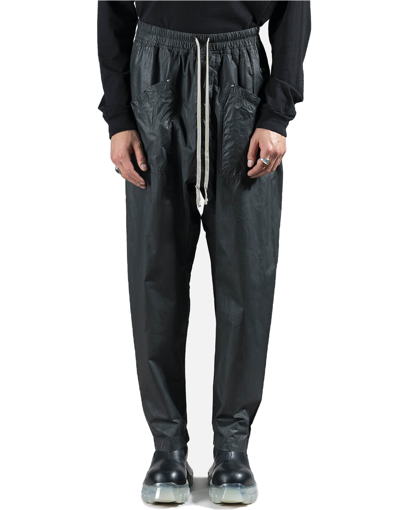 Waxed Cargo Drawstring Pants In Black Rick owens – Гарантія оригінальності