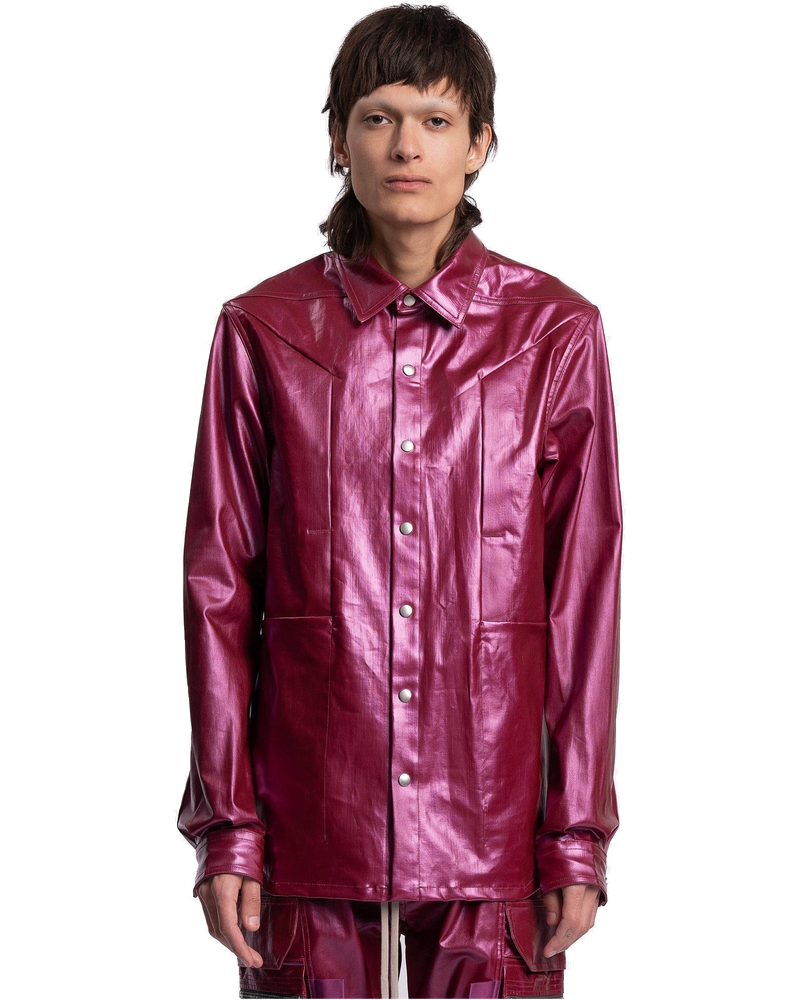 Denim Fogpocket Outershirt In Fuchsia Rick owens оригінал – Купити в Україні
