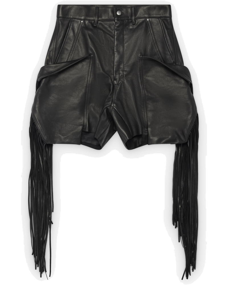 Оригінальна Mens Leather Fringed Shorts Rick owens