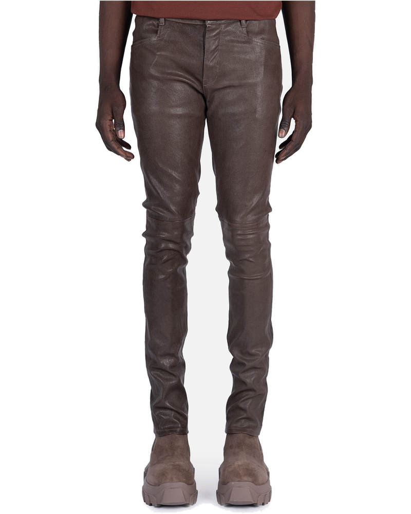 Leather Tyrone Jeans In Dust Rick owens оригінал – Купити в Україні