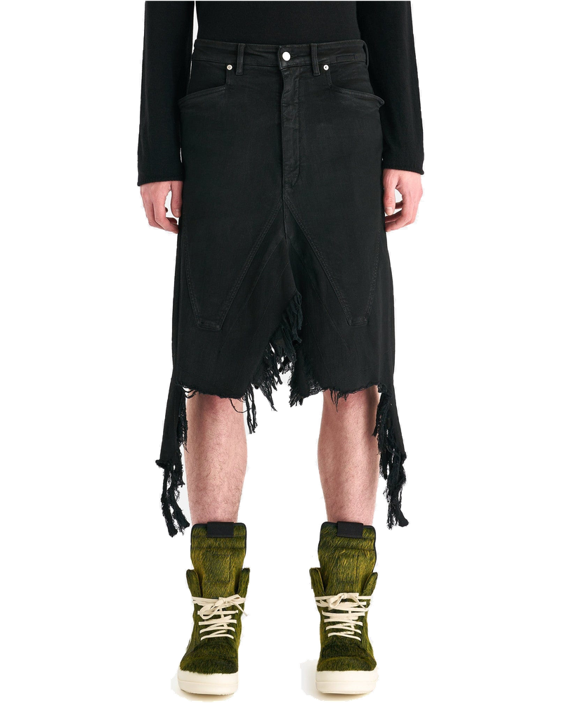 Оригінальна Denim Silvered Skirt In Black Rick owens
