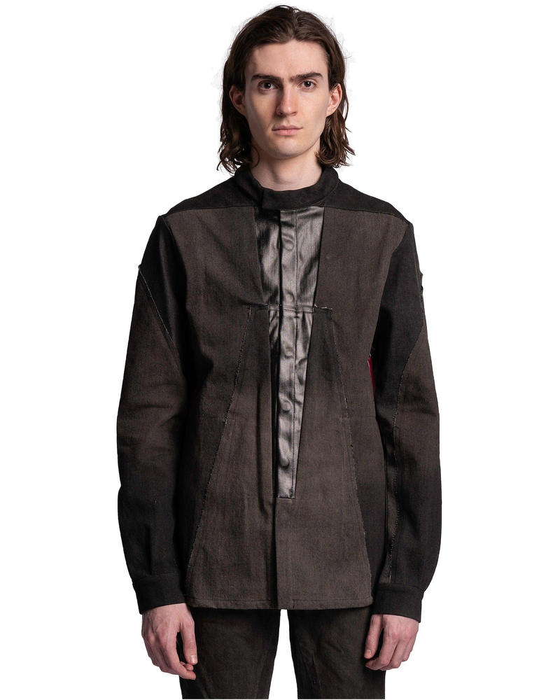 Denim Splintered Outershirt In Brown Rick owens оригінал – Купити в Україні