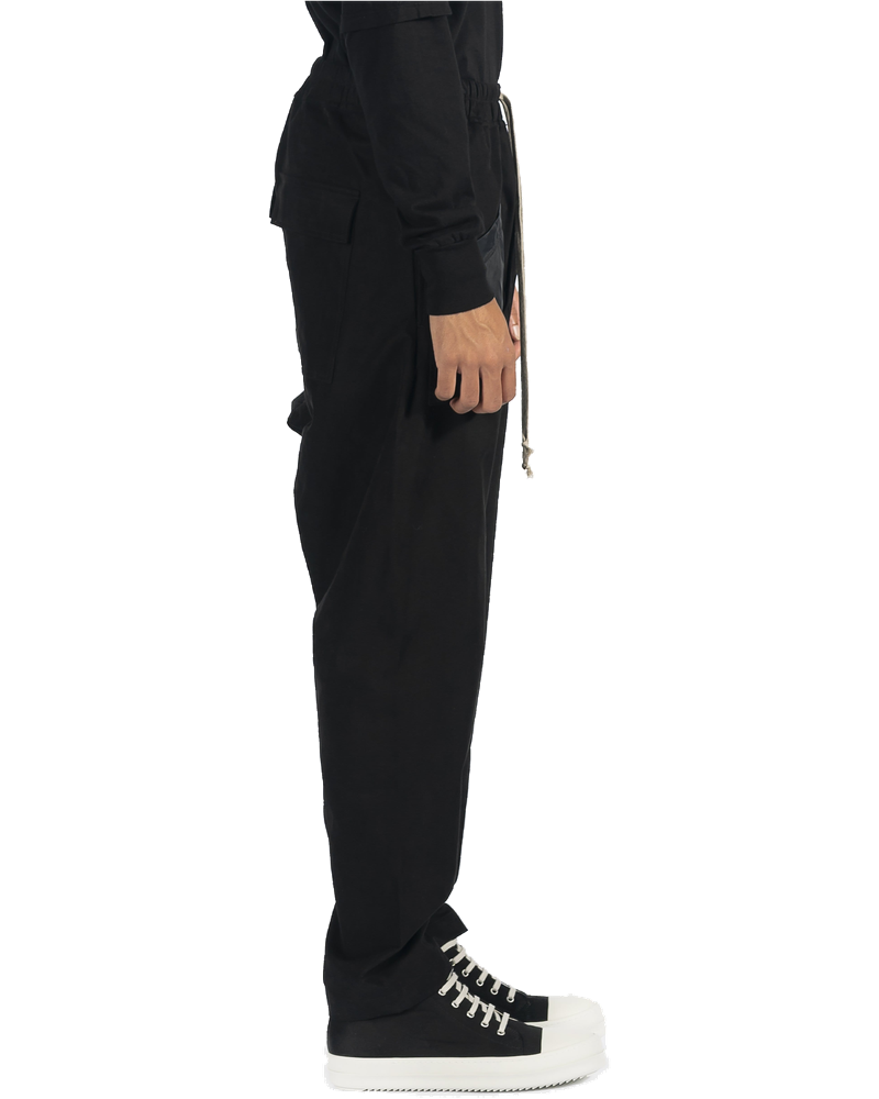 Cargo Twill Drawstring Pant In Black Rick owens – Гарантія оригінальності
