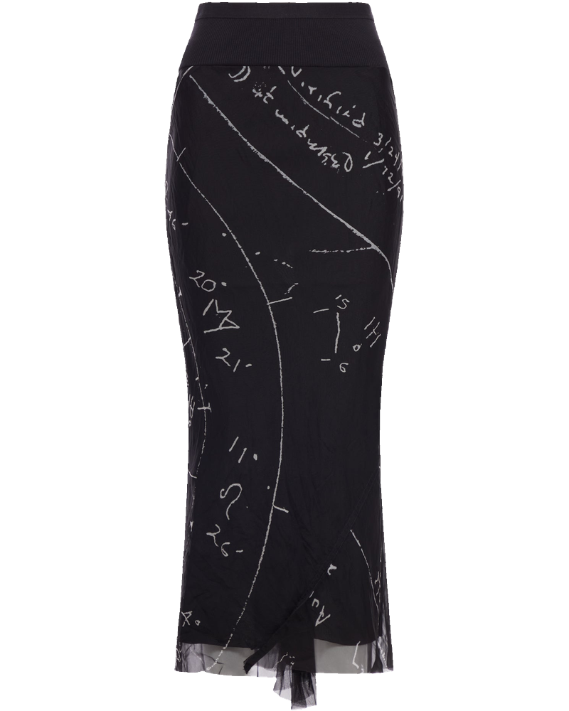 Silk MIDI Skirt With Graphic Print Rick owens оригінал – Купити в Україні