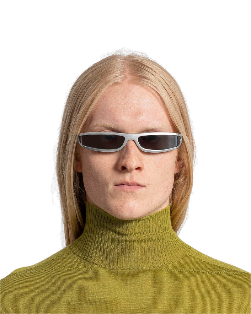 Fog Sunglasses In Silver Temple Rick owens – Гарантія оригінальності