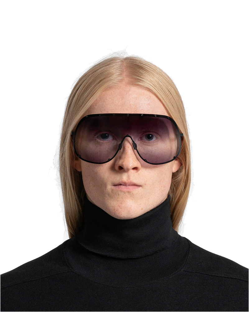 Shield Sunglasses In Black Temple Rick owens оригінал – Купити в Україні
