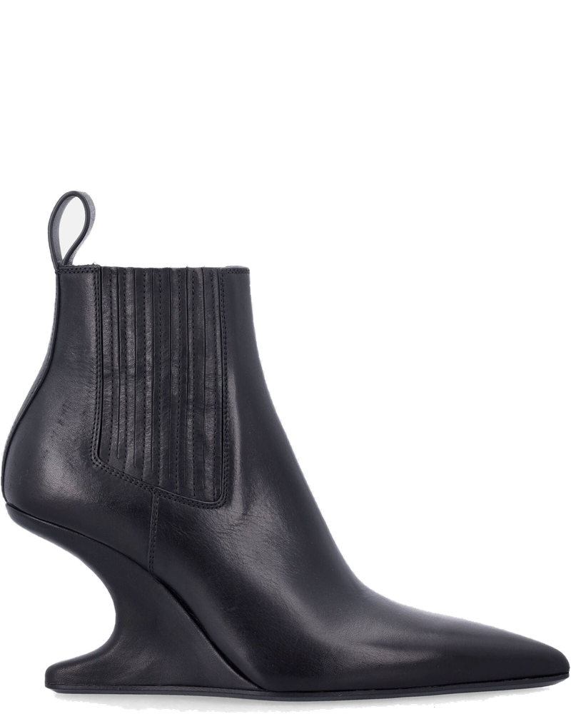 Ankle Sharp Black Washed Calf Leather Boots Rick owens – Гарантія оригінальності