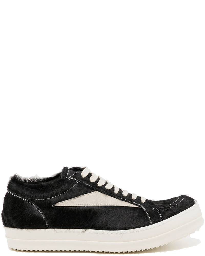 Black Vintage Low-Top Pony Hair Sneakers Rick owens оригінал – Купити в Україні