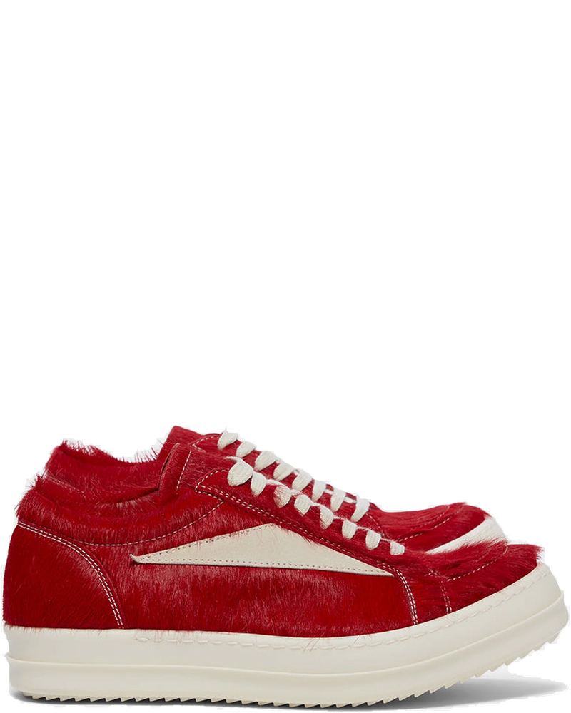 Оригінальна Red Vintage Low-Top Pony Hair Sneakers Rick owens