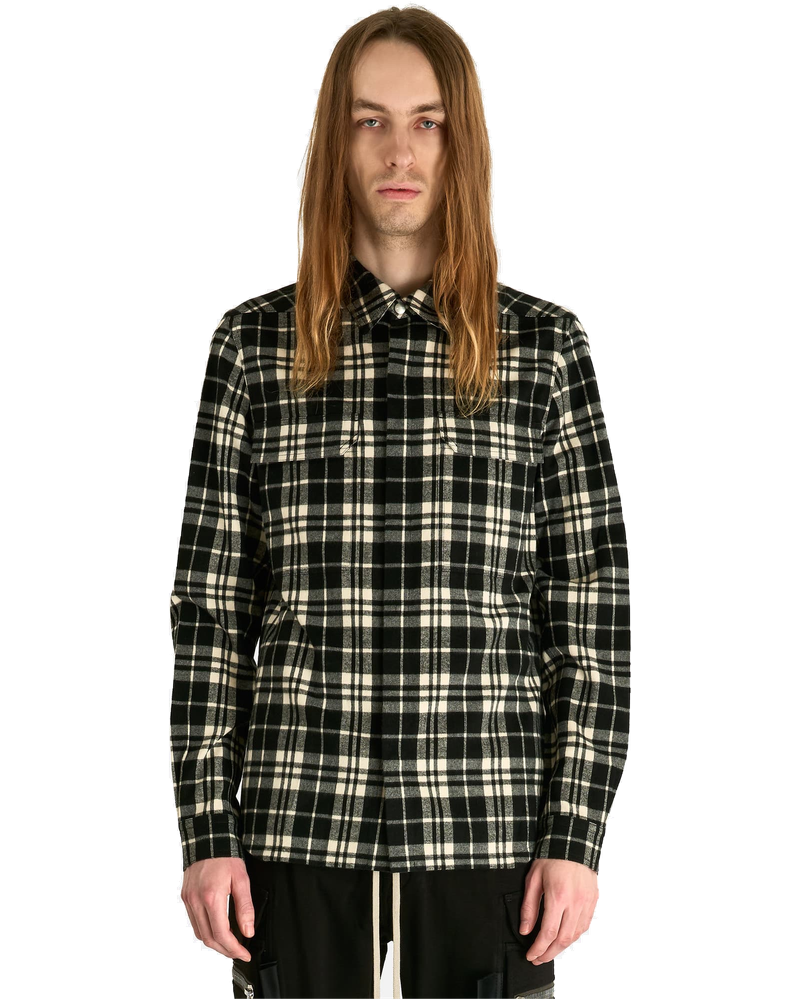 Оригінальна Outershirt In Black Plaid Rick owens