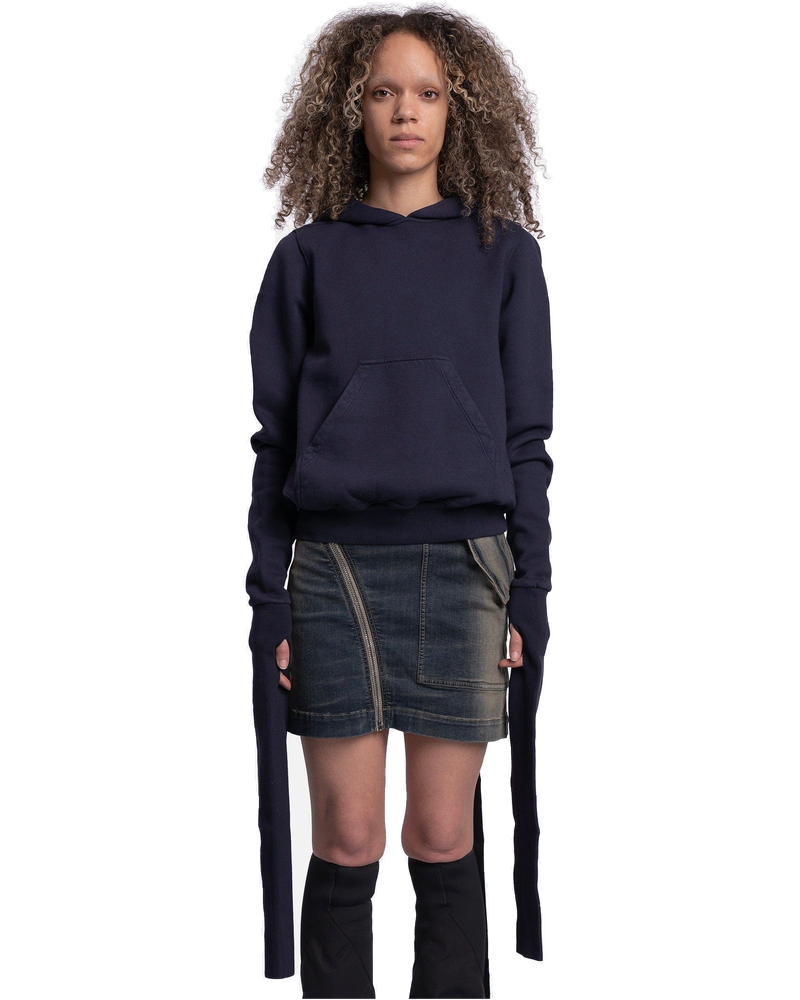 Gauntlet Granbury Hoodie In Indigo Rick owens – Гарантія оригінальності
