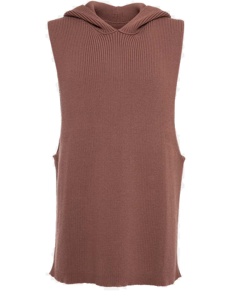 Brown Ribbed Tank Hoodie Rick owens – Гарантія оригінальності