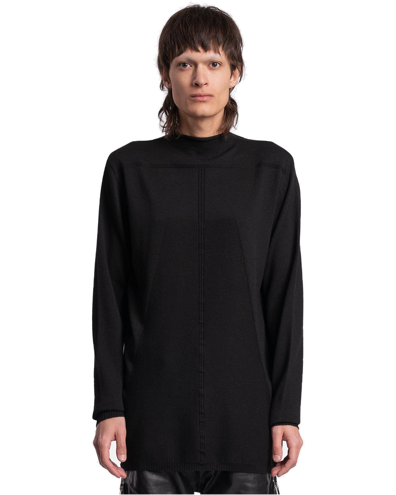 Оригінальна Oversized Geo Round Neck Sweater In Black Rick owens