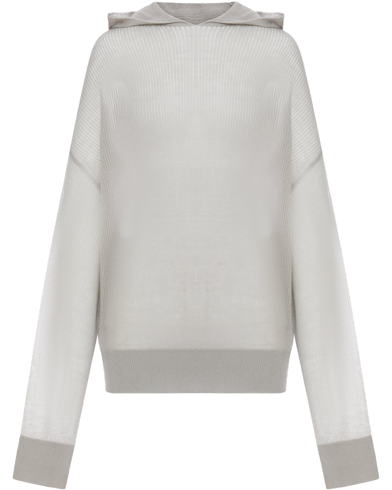 Оригінальна Semi-Transparent Knit Sweatshirt With Hood Rick owens