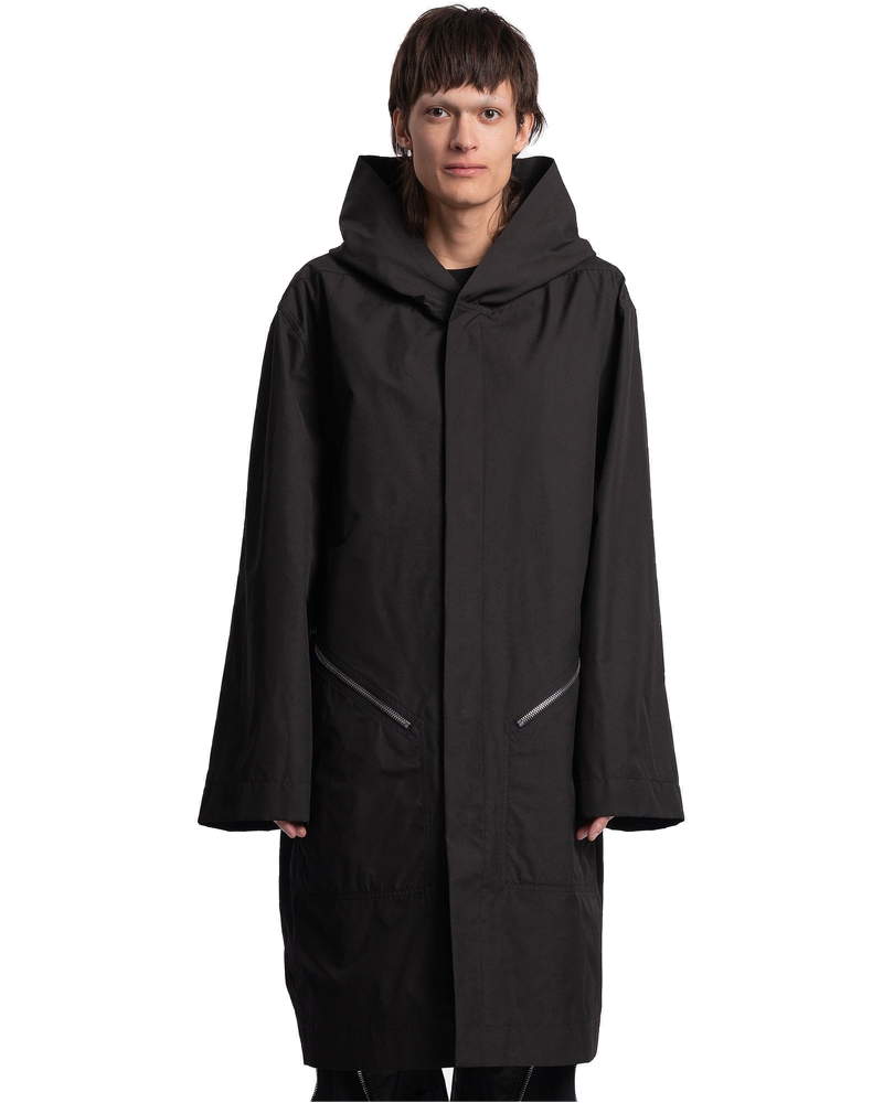 Hooded Raincoat In Black Rick owens – Гарантія оригінальності