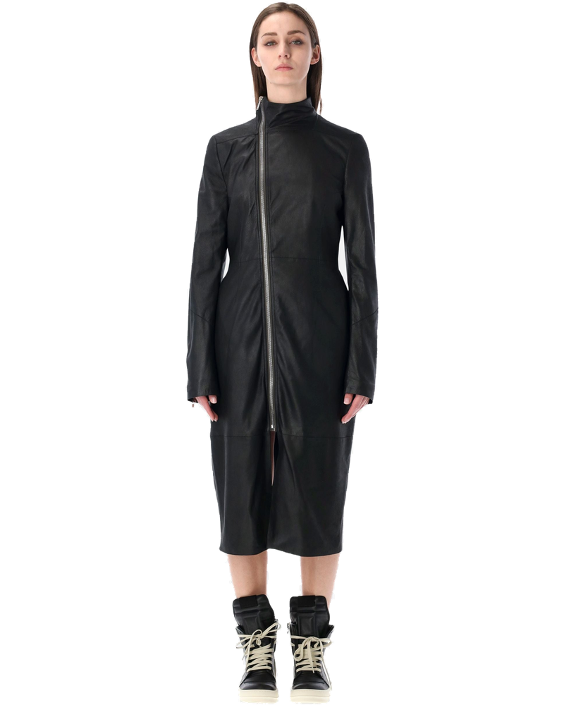 Gary Matte Black Leather Coat Rick owens – Гарантія оригінальності