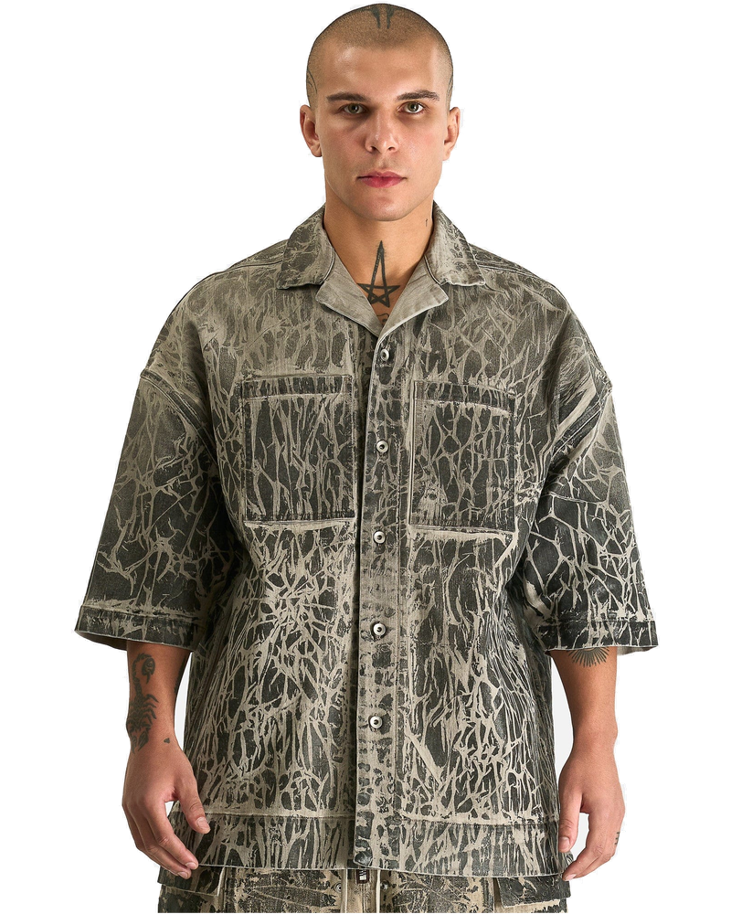 Оригінальна Magnum Tommy Shirt In Black Washed Foil Rick owens