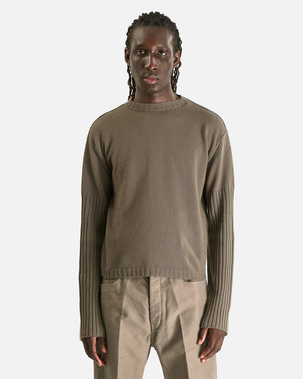 Round Neck In Dust Rick owens – Гарантія оригінальності – боковий вид