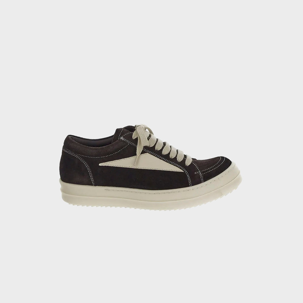 Wmns Vintage Sneakers Scarpe Pelle Mahogany Rick owens – Гарантія оригінальності – боковий вид