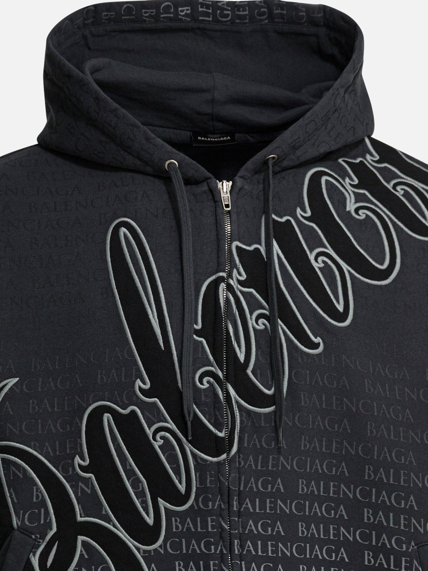 Big B Hoodie Balenciaga – Гарантія оригінальності – детальний вид - BALENCIAGA