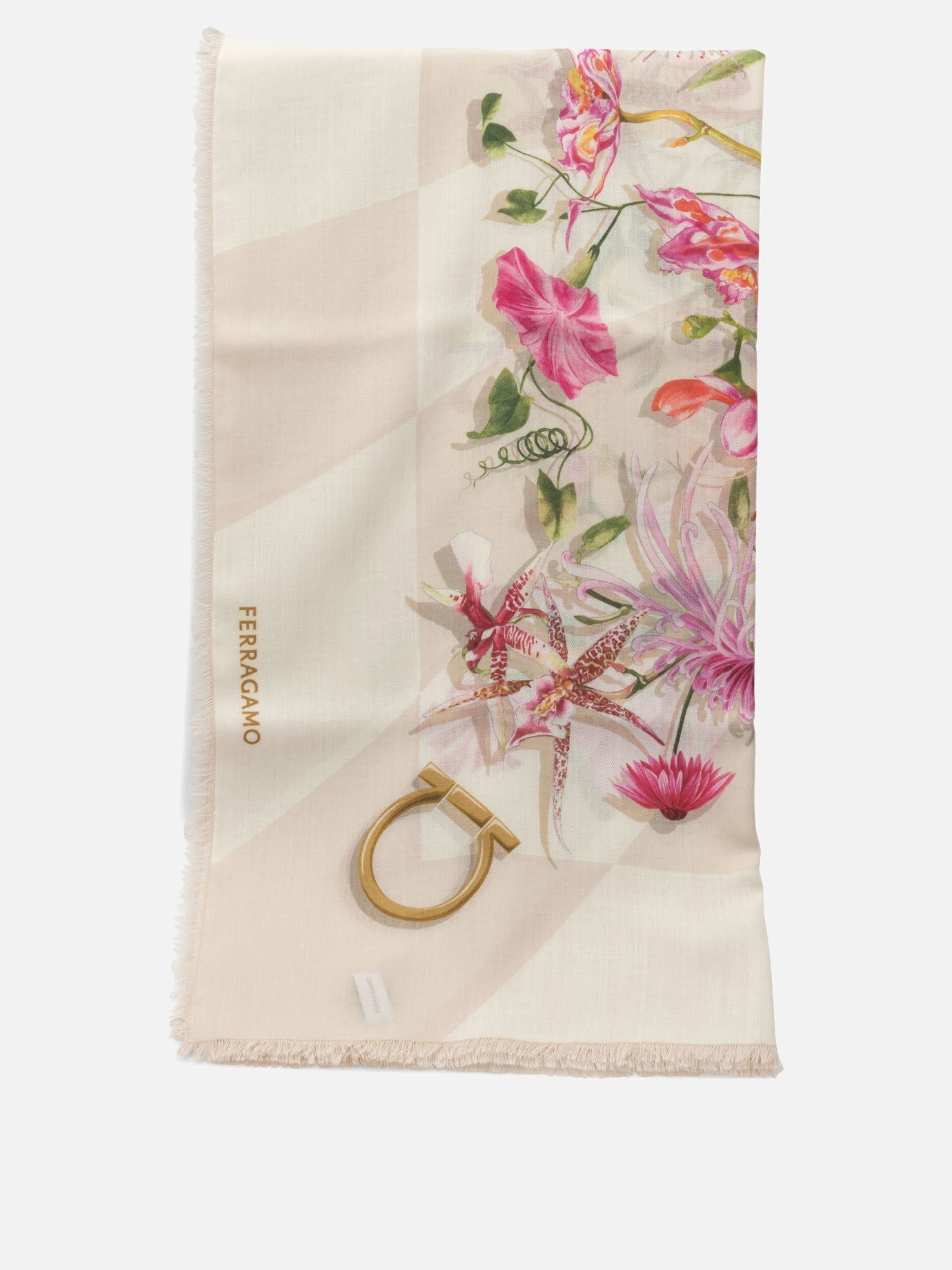 Gaia Print Wool Scarf Salvatore ferragamo оригінал – Купити в Україні – боковий вид