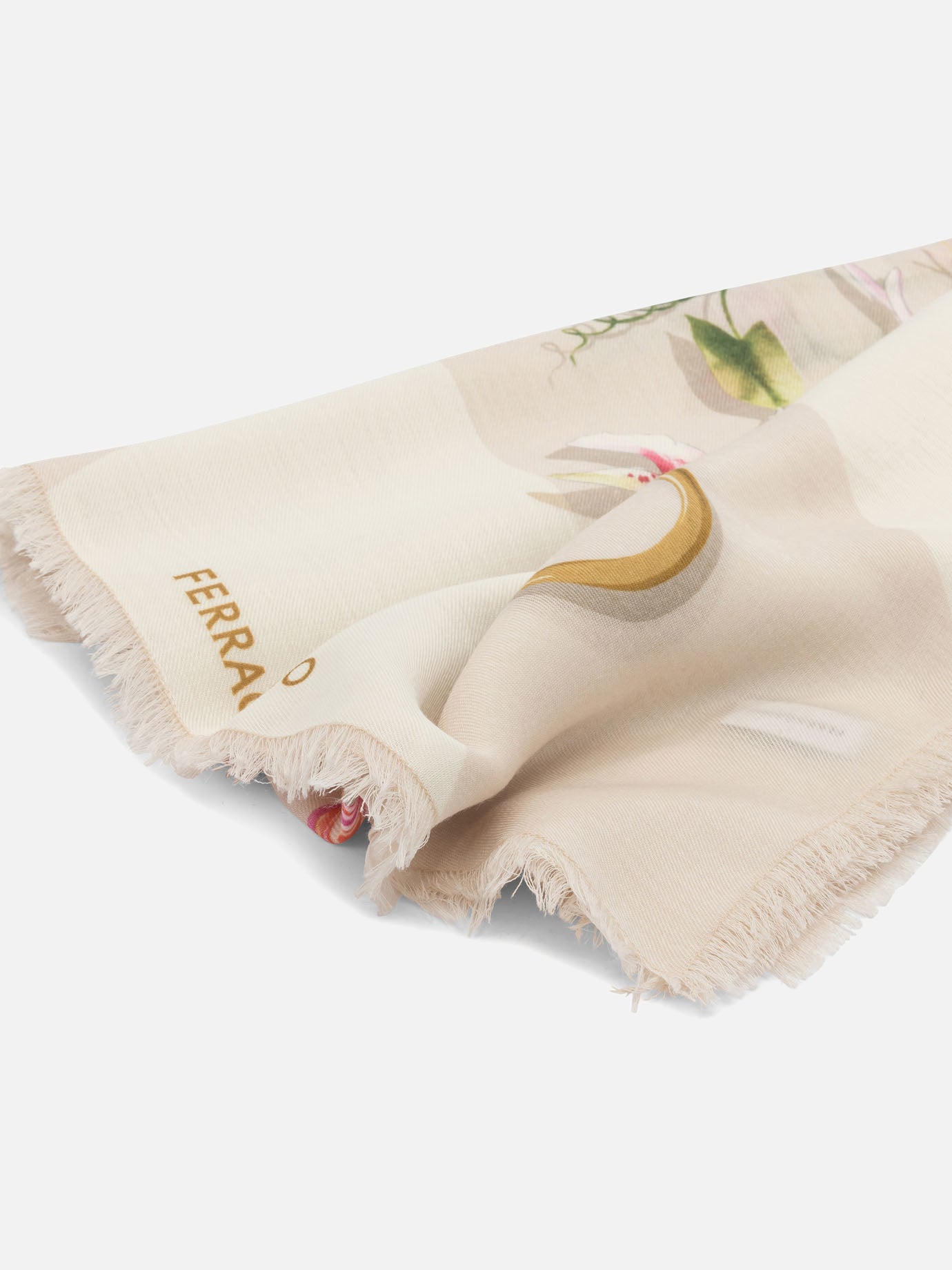 Gaia Print Wool Scarf Salvatore ferragamo оригінал – Купити в Україні – вид ззаду