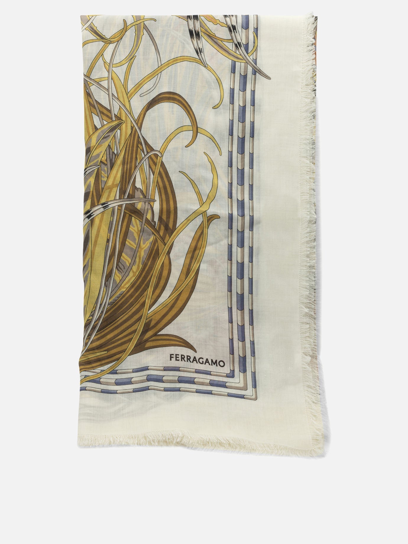 Rooster Cashmere And Silk Scarf Salvatore ferragamo оригінал – Купити в Україні – боковий вид