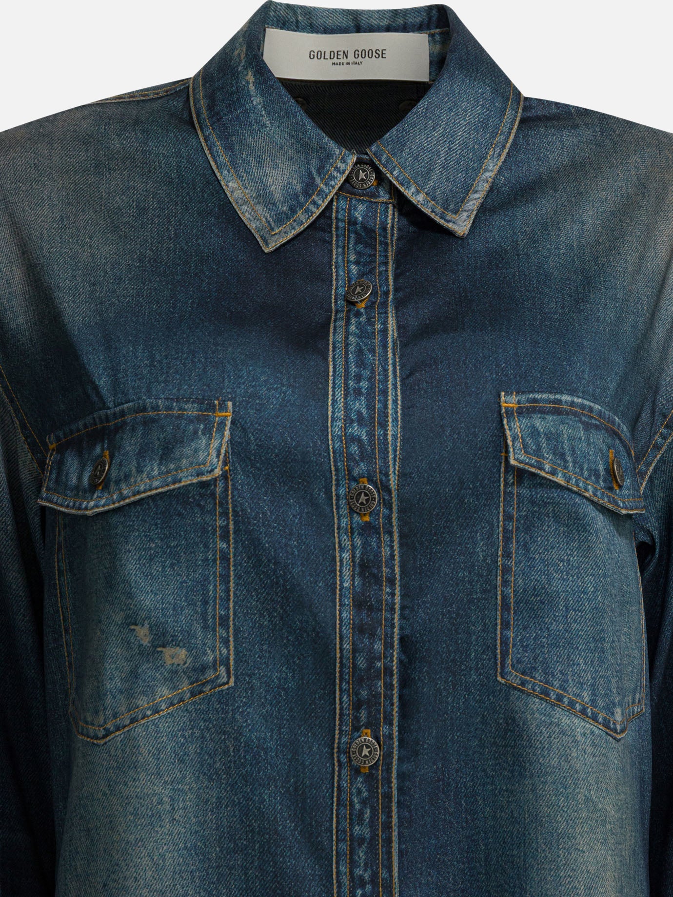 Оригінальна Denim Overshirt Jacket Golden goose – вид ззаду