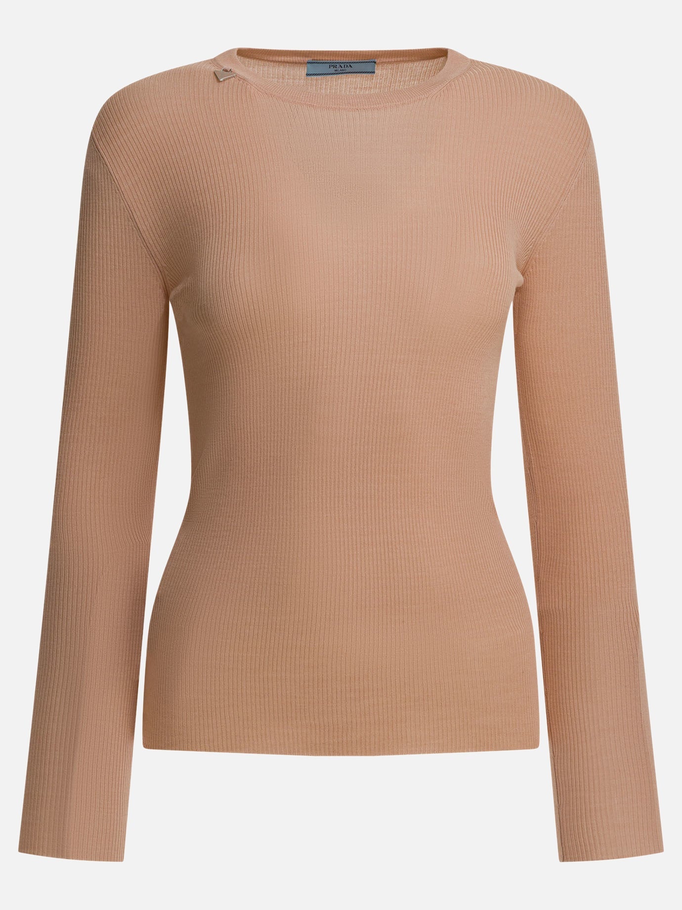 Оригінальна Wool Crewneck Sweater With Logo Prada – боковий вид