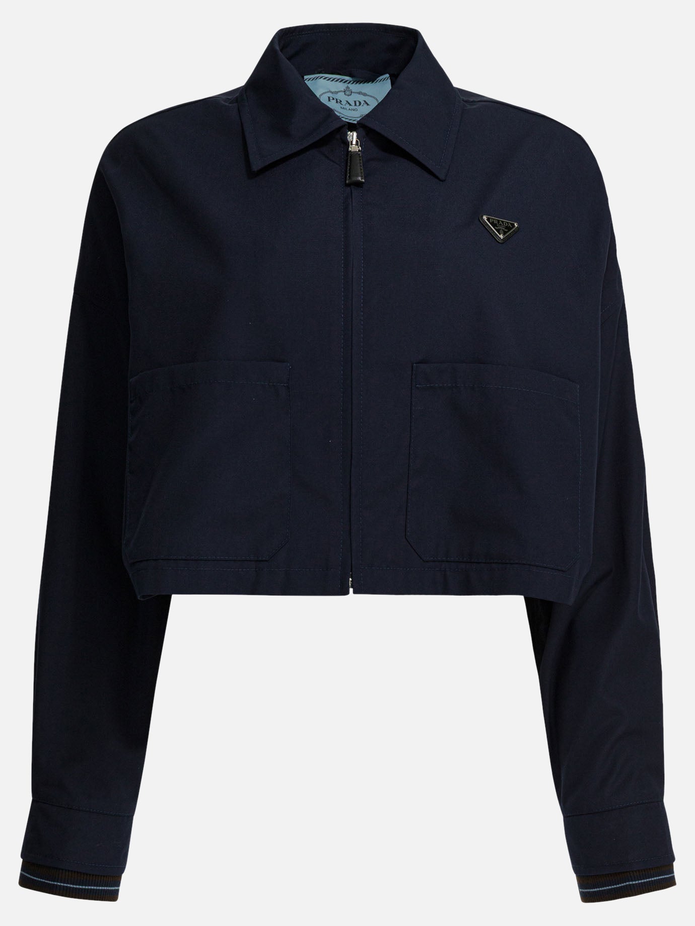 Cropped Jacket With Logo Prada оригінал – Купити в Україні – боковий вид