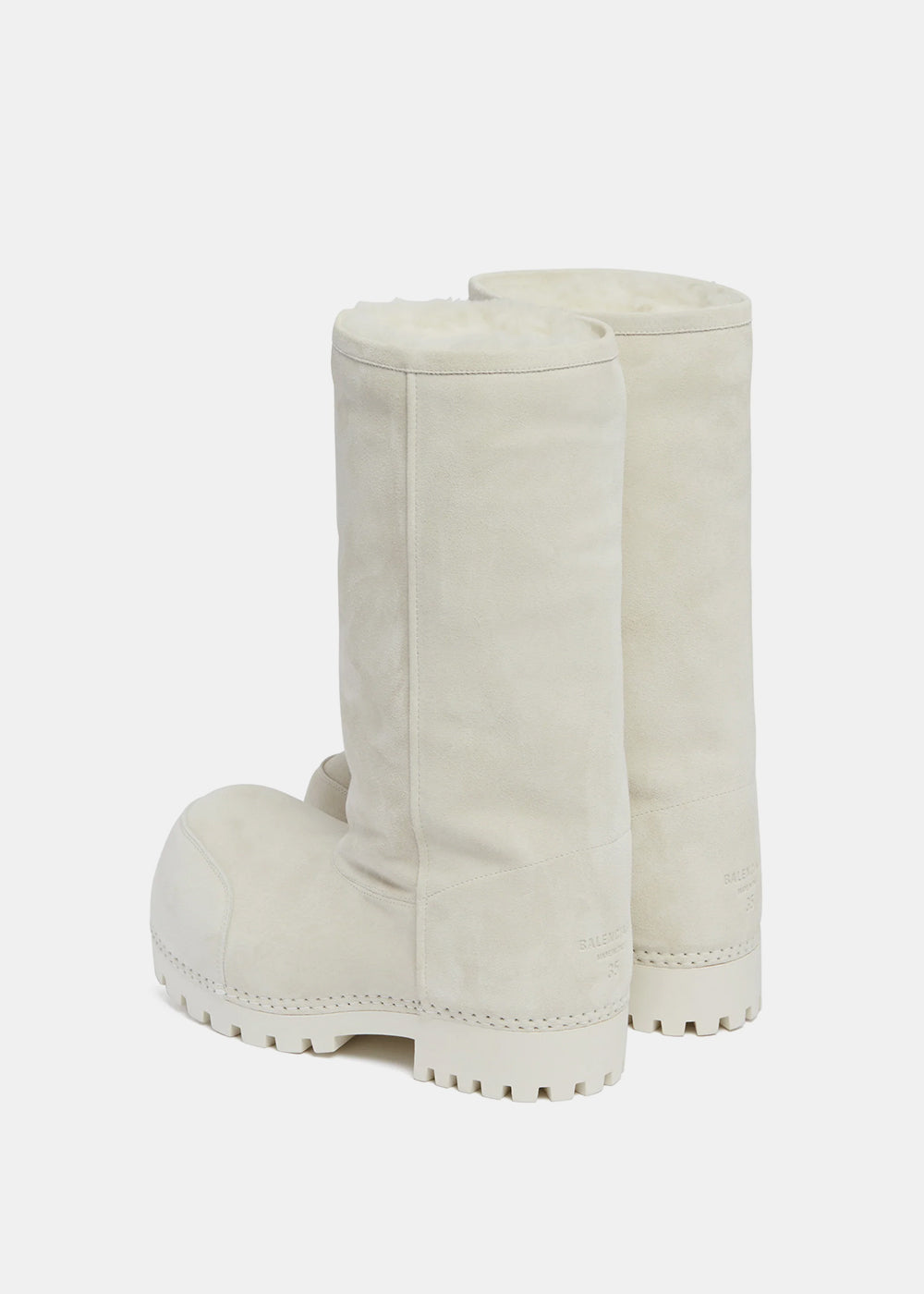 White Alaska Fur High Boots Balenciaga – Гарантія оригінальності – детальний вид