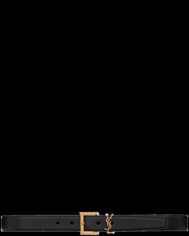 BG_REMOVED_CATALOG_MONOGRAM BELT WITH SQUARE BUCKLE IN SMOOTH LEATHER - SAINT LAURENT