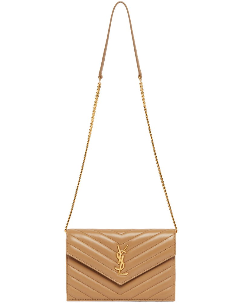 Оригінальна Beige Cassandre Envelope Wallet With Chain Saint laurent