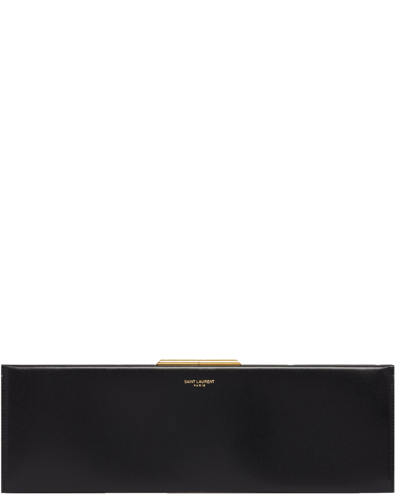 Black Large Midnight Leather Clutch Saint laurent – Гарантія оригінальності