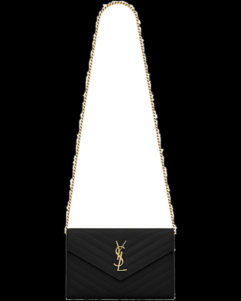 BG_REMOVED_CATALOG_LEATHER CLUTCH WITH CHAIN AND CASSANDRE LOGO - SAINT LAURENT