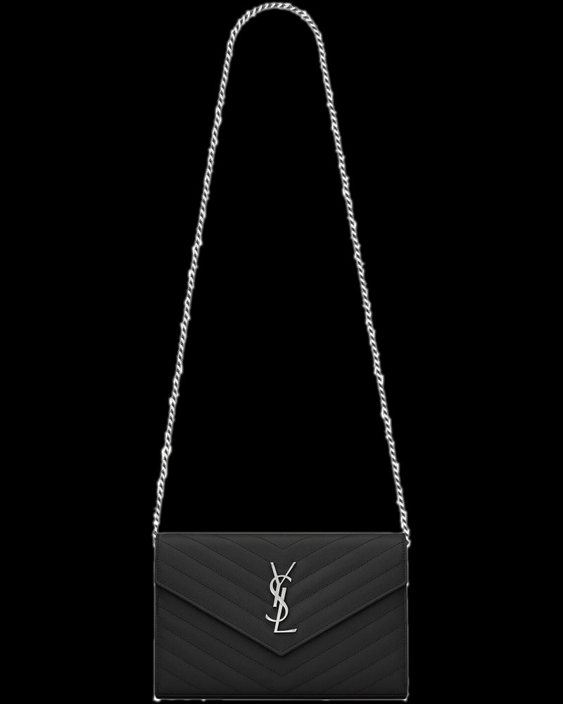 BG_REMOVED_CATALOG_LEATHER CLUTCH WITH CHAIN AND CASSANDRE LOGO - SAINT LAURENT
