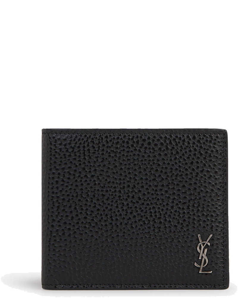 Оригінальна Logo Grained Leather Wallet Saint laurent