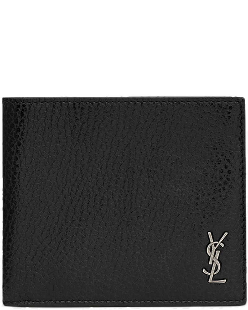 Оригінальна Logo Grained Leather Wallet Saint laurent