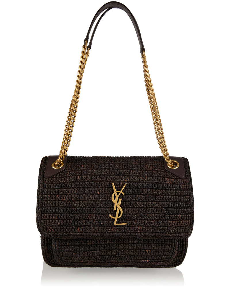 Niki Medium Raffia Shoulder Bag Saint laurent оригінал – Купити в Україні