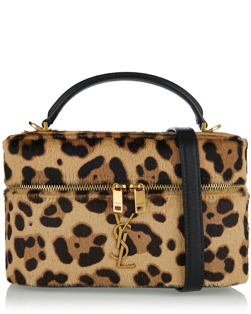 Gaby Leather Leopard Print Vanity Bag Saint laurent – Гарантія оригінальності