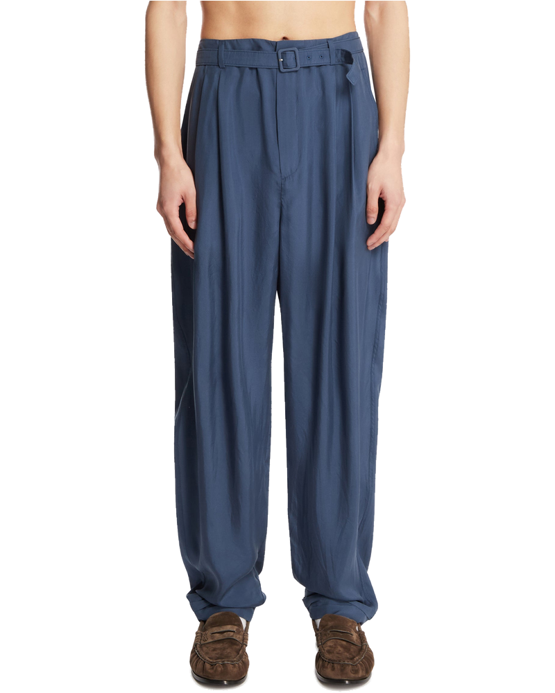 Blue Silk Belted Pants Saint laurent оригінал – Купити в Україні
