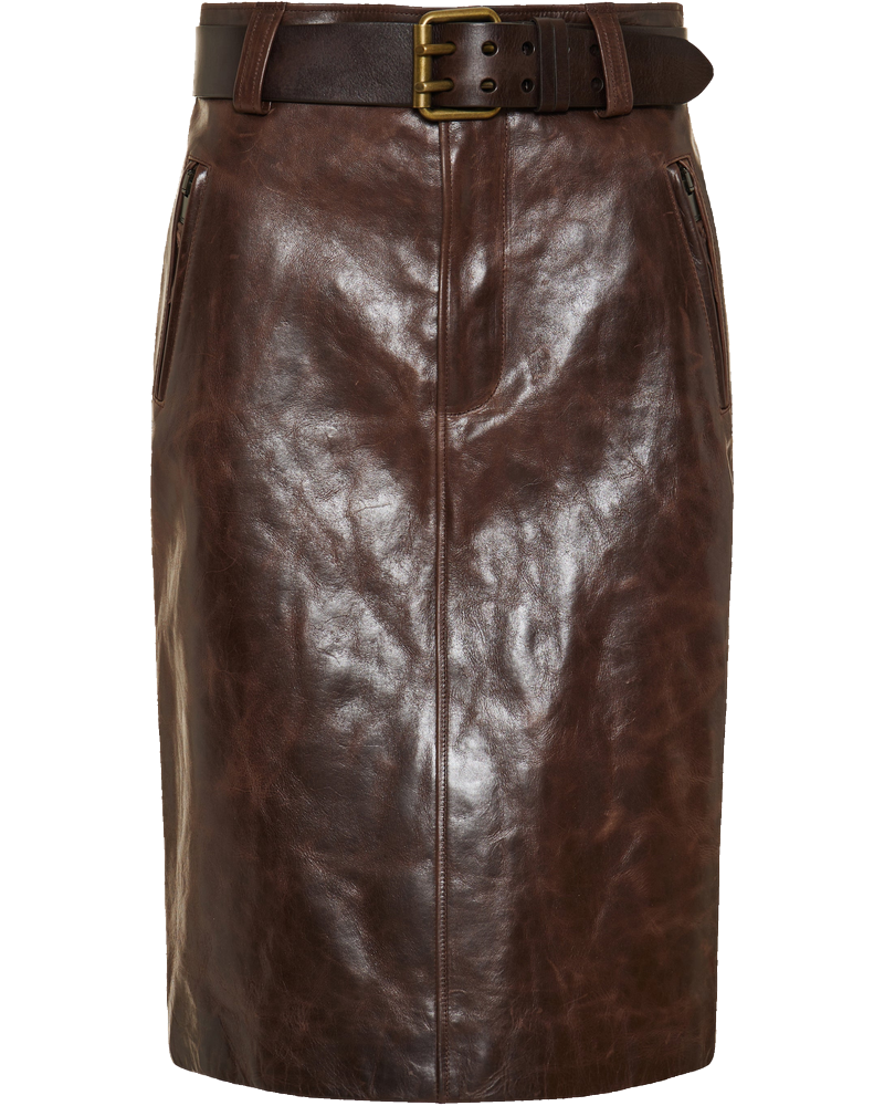 Оригінальна Belted Leather MIDI Skirt Saint laurent