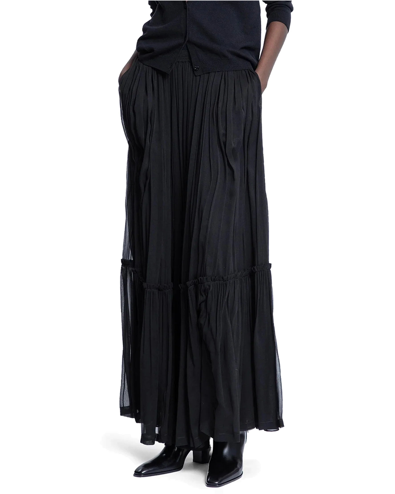 Оригінальна Ruffled Skirt In Silk Crêpe Muslin Saint laurent