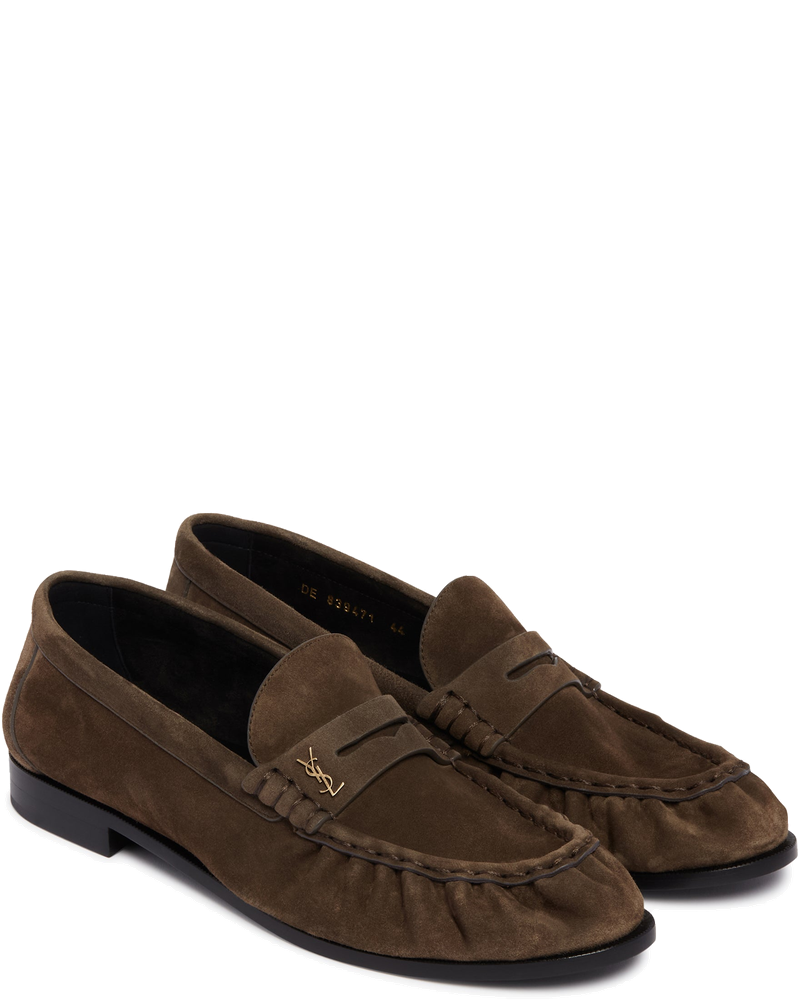 Оригінальна Brown Le Loafer Suede Loafers Saint laurent