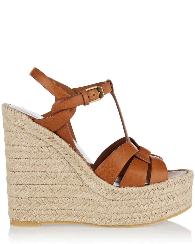 Оригінальна Tribute Leather Wedge Espadrilles Saint laurent