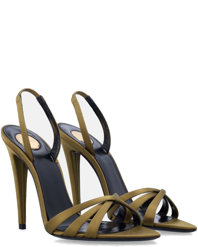 Satin Crepe Kate Sandals Saint laurent оригінал – Купити в Україні