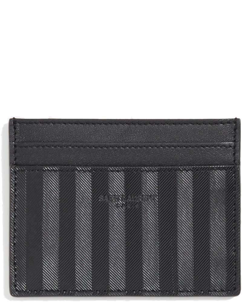Chevron Quilted Leather Card Case Black Saint laurent оригінал – Купити в Україні