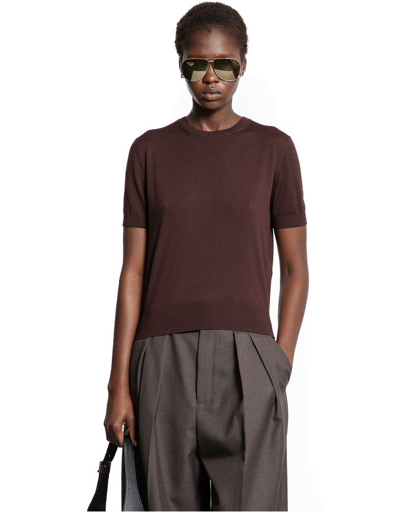 Оригінальна Short Sleeves Sweater In Wool Saint laurent