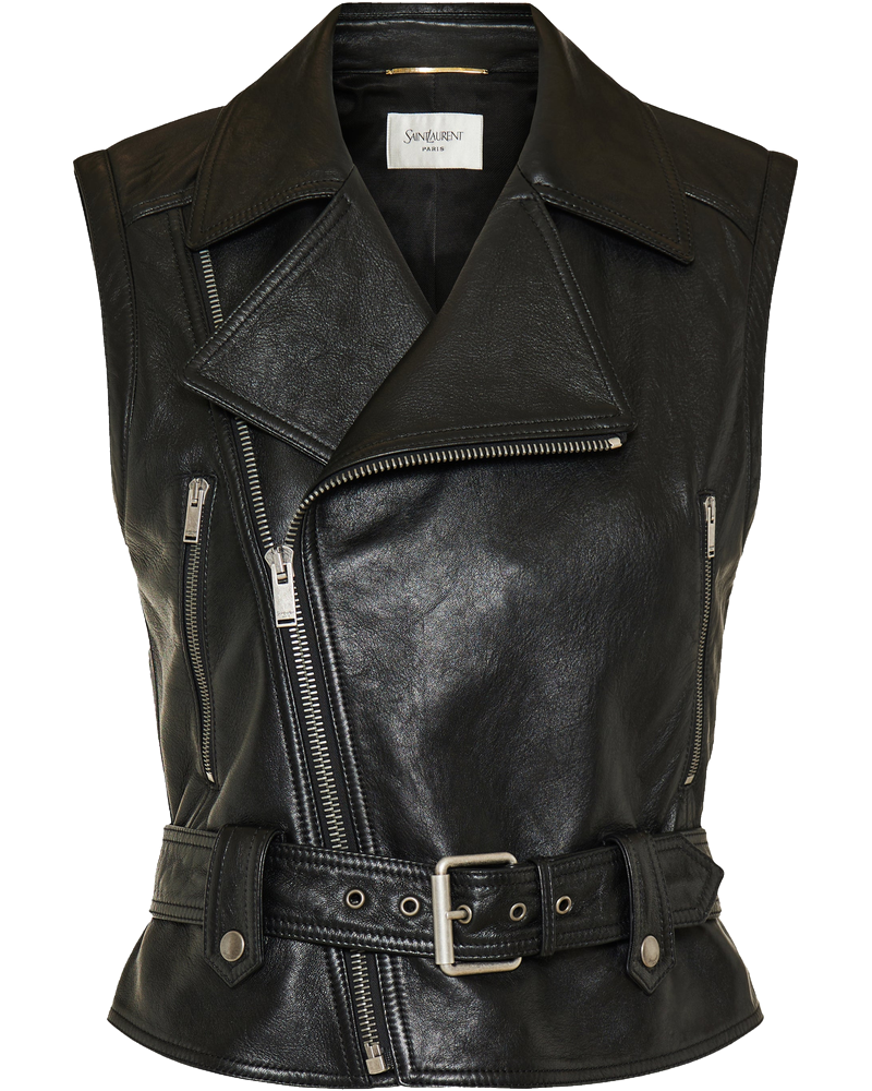 Оригінальна Leather Biker Vest Saint laurent
